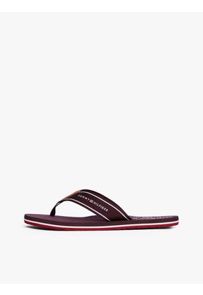 Sandalias Rojo Con Tiras De Tejido Trenzado Tommy Hilfiger