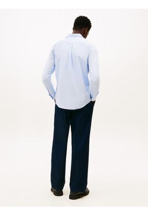 Camisa Celeste Slim Flex Con Textura Dobby Tommy Hilfiger