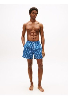 Traje Azul De Baño Corto De Medio Largo Con Estampado Tommy Hilfiger