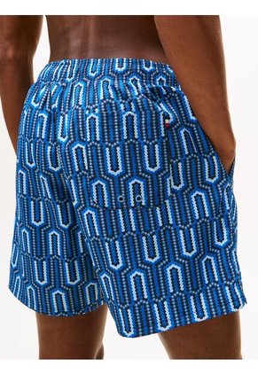 Traje Azul De Baño Corto De Medio Largo Con Estampado Tommy Hilfiger