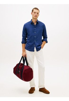 Camisa Azul De Corte Regular En Tejido Dobby Tommy Hilfiger