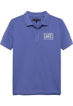 Polo Azul Varsity Con Logo Gráfico Tommy Hilfiger