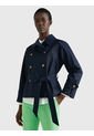 Chaquetón De Botonadura Doble Con Cinturón Mujer Azul Tommy Hilfiger de Tommy Hilfiger