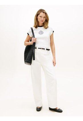 Camiseta Blanca Varsity De Corte Regular Con Logo Tommy Hilfiger