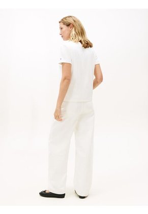 Camiseta Blanca Varsity De Corte Regular Con Logo Tommy Hilfiger