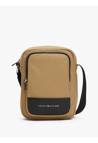 Bolso Beige Reporter TH Business Con Logo Metálico Tommy Hilfiger Tommy Hilfiger