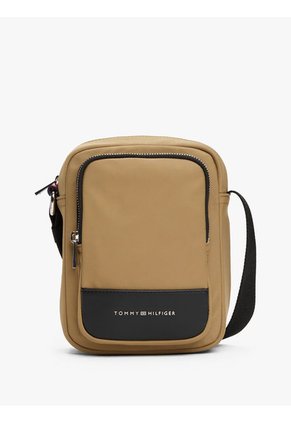 Bolso Beige Reporter TH Business Con Logo Metálico Tommy Hilfiger