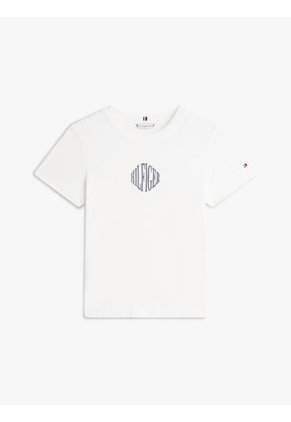 Camiseta Blanca Varsity De Corte Regular Con Logo Tommy Hilfiger