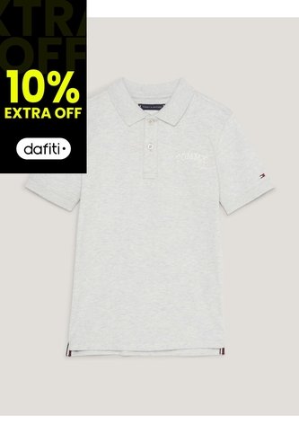 Polo De Punto Con Logo Estilo Grafiti Niño Gris Tommy Hilfiger Tommy Hilfiger