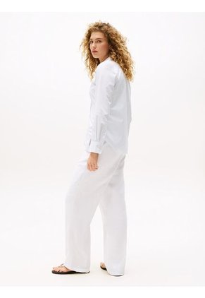 Camisa Celeste A Rayas De Corte Regular Tommy Hilfiger