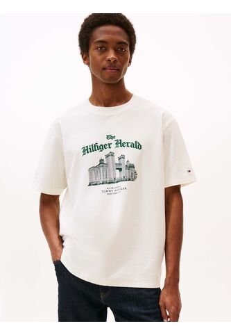 Camiseta Blanca De Corte Amplio Con Cuello Redondo Tommy Hilfiger Tommy Hilfiger