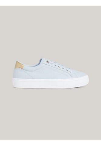 Tenis Celeste De Lona Con Talón Metalizado Tommy Hilfiger Tommy Hilfiger