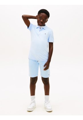 Polo Celeste Con Logo Y Corte Regular Essential Tommy Hilfiger