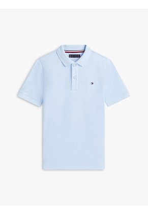 Polo Celeste Con Logo Y Corte Regular Essential Tommy Hilfiger