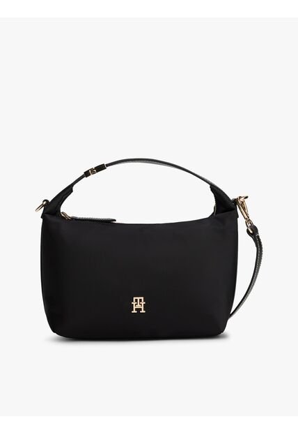 Bolso Negro Crossover Con Monograma TH Tommy Hilfiger