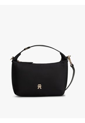 Bolso Negro Crossover Con Monograma TH Tommy Hilfiger