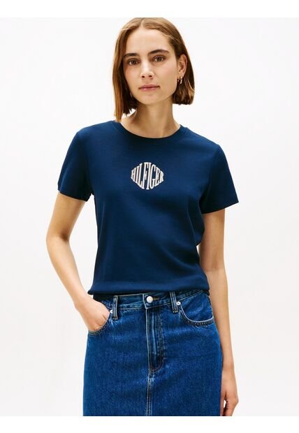 Camiseta Azul Varsity De Corte Regular Con Logo Tommy Hilfiger