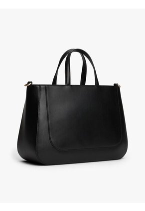 Bolso Negro Satchel Con Logo Tommy Hilfiger