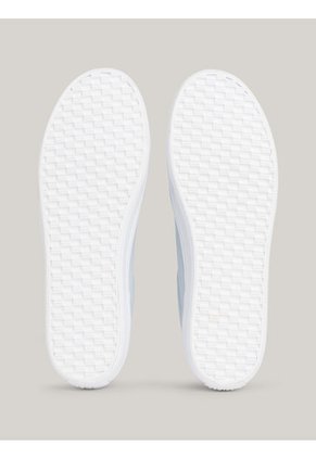 Tenis Celeste De Lona Con Talón Metalizado Tommy Hilfiger