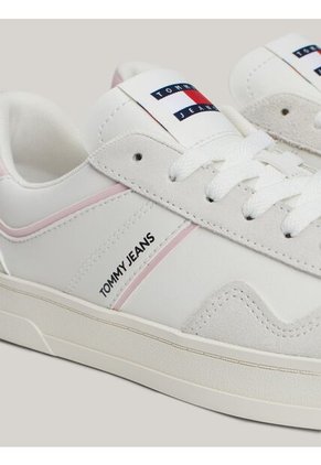 Tenis Rosa The Greenwich De Cuero Con Logo Tommy Hilfiger