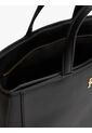 Bolso Negro Satchel Con Logo Tommy Hilfiger de Tommy Hilfiger