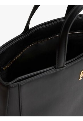 Bolso Negro Satchel Con Logo Tommy Hilfiger