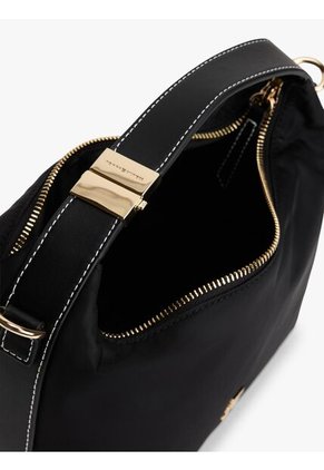 Bolso Negro Crossover Con Monograma TH Tommy Hilfiger