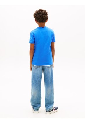 Camiseta Azul Con Logo Estampado En El Pecho Tommy Hilfiger
