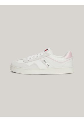 Tenis Rosa The Greenwich De Cuero Con Logo Tommy Hilfiger