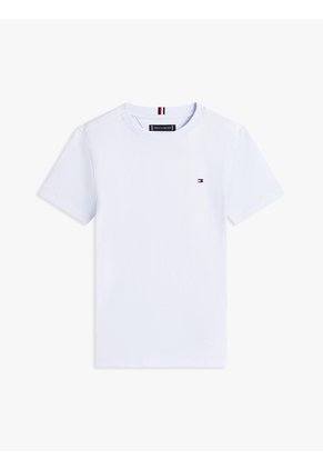 Camiseta Celeste De Punto Con Logo Bordado Tommy Hilfiger