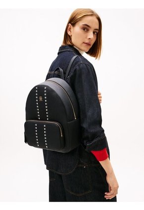 Morral Negro Con Cinta Tonal Distintiva Tommy Hilfiger