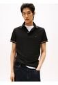 Polo Negro De Corte Slim Con Ribetes Tommy Hilfiger de Tommy Hilfiger