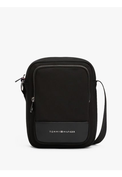 Bolso Negro Reporter TH Business Con Logo Metálico Tommy Hilfiger