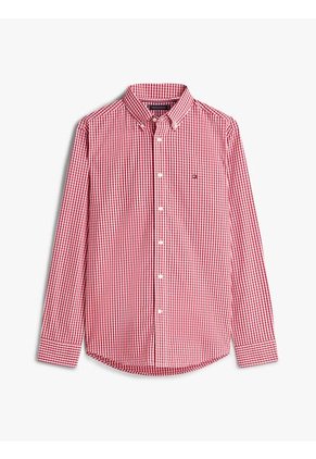 Camisa Multicolor Manga Larga Regular De Popelín Flex Con Cuadros Gingham Tommy Hilfiger