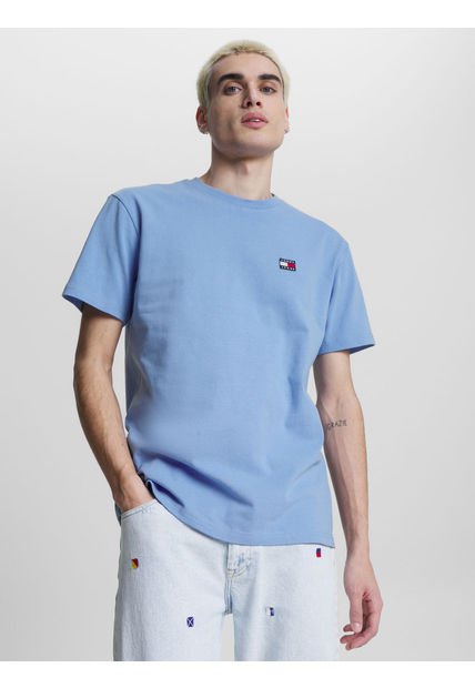 Camiseta De Corte Clásico Con Parche Hombre Celeste Tommy Jeans