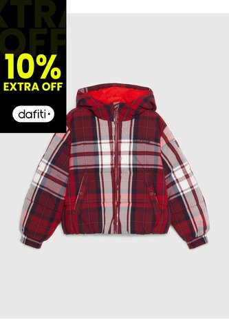 Chaqueta De Niña Cuadros Escoceses Con Gorro Tommy Hilfiger Tommy Hilfiger