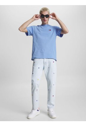 Camiseta De Corte Clásico Con Parche Hombre Celeste Tommy Jeans