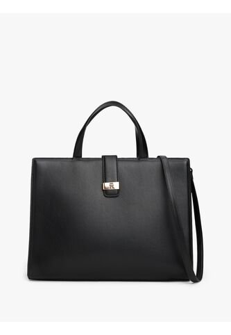 Bolso Negro Satchel Con Logo Monograma TH Tommy Hilfiger Tommy Hilfiger