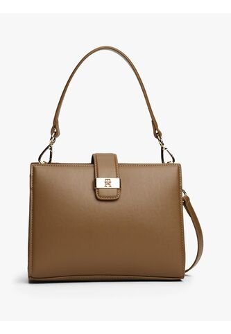 Bolso Café Satchel Con Monograma TH Tommy Hilfiger Tommy Hilfiger