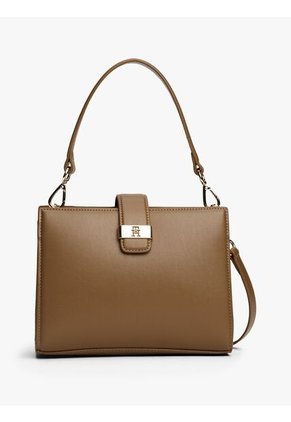 Bolso Café Satchel Con Monograma TH Tommy Hilfiger