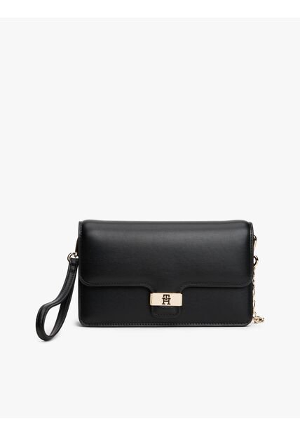 Bolso Negro De Mano Heritage Con Monograma TH Tommy Hilfiger