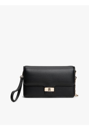 Bolso Negro De Mano Heritage Con Monograma TH Tommy Hilfiger