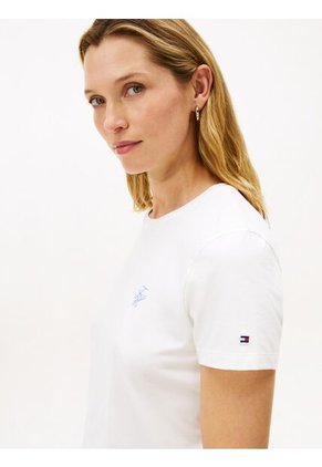 Camiseta Blanca De Corte Regular Con Diseño De Rayas Tommy Hilfiger