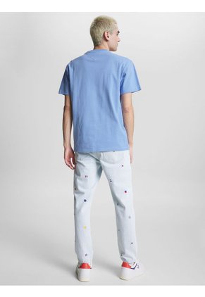 Camiseta De Corte Clásico Con Parche Hombre Celeste Tommy Jeans
