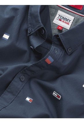 Camisa Archive De Corte Clásico Con Logos Hombre Azul Tommy Jeans