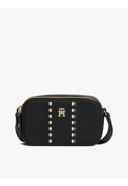 Bolso Negro Cruzado Con Cinta Distintiva Tommy Hilfiger