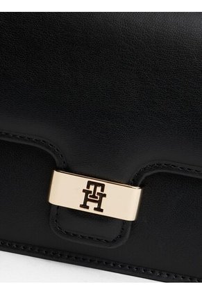 Bolso Negro De Mano Heritage Con Monograma TH Tommy Hilfiger