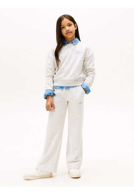 Joggers Gris Varsity Anchos Con Logo Tommy Hilfiger