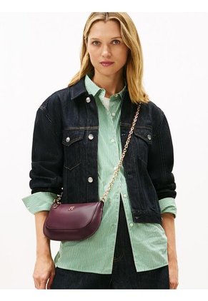 Bolso Rojo Cruzado Con Correa De Cadena Tommy Hilfiger