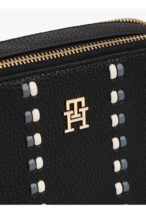 Bolso Negro Cruzado Con Cinta Distintiva Tommy Hilfiger